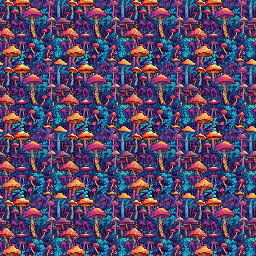 Trippy Mushroom Forest Pattern Acrylic Sheets - CMB Pattern Acrylic
